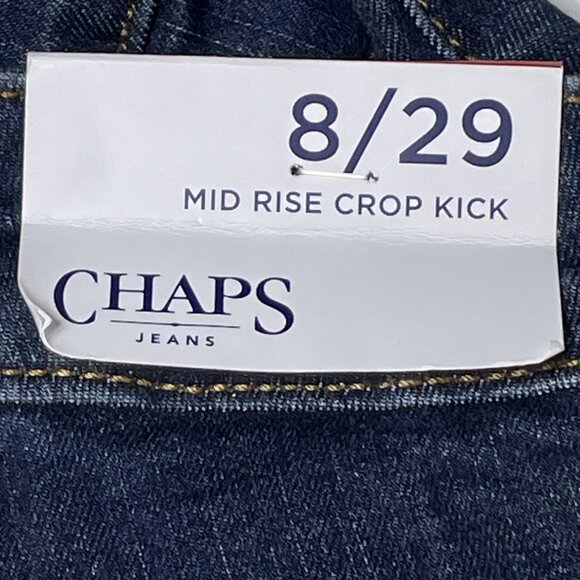 Chaps Ralph Lauren Womens Sz 8/29 Crop Kick Jeans Straight Leg Mid Rise 28x25 - Picture 12 of 14